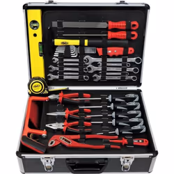 Mallette à outils universelle - FAMEX - 744-98 - 4 pinces - 5 tournevis - 10 clés - Acier chrome-vanadium