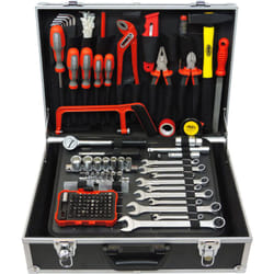 758-63 Boite à Outils - Coffret à Outils - Malette à Outils en Aluminium - 130-Pièces - Famex