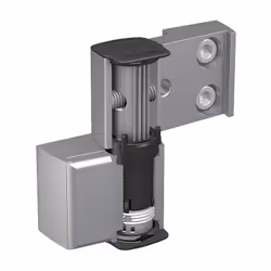 En aluminium. Haute résistance à la corosion. Poids maximum du vantail selon profilés : 140 kg. Axe en inox. Réglages dans 6  ...
