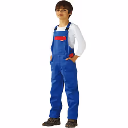 Salopette enfants, bleu barbeau • Bib avec fermeture éclair en laiton caché • Poche bavette patch • 2 poches plaquées devant ...