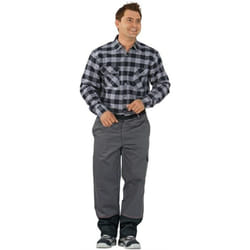 Planam - Pantalon à ceinture de soudage Weld Shield taille 50 gris/noir 84 % coton / 15 % pes / 1 % fibre de car