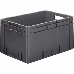 Bac norme Europe pour charges lourdes, en polypropylène, capacité 60 l, L x l x h 600 x 400 x 320 mm, parois pleines, fond pl ...