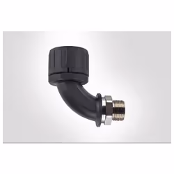 Hellermann Tyton 166-22503, Raccord coudé, Noir, Laiton nickelé, Polyamide, Métrique, M20, 1,2 cm