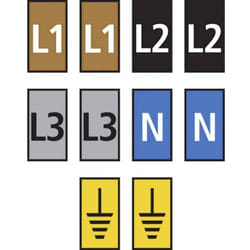 Hellermanntyton - WIC2-L1,L2,L3,N,Earth-PA66-MIX Clip de marquage Impression L1, L2, L3, n, Erde 561-02300