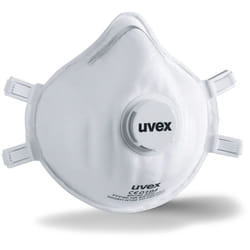 Masque respiratoire jetable Uvex FFP3, avec soupape, avec clip nasal réglable, Blanc x 15 ( Prix pour Boîte de 15 )