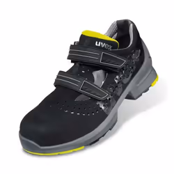 Uvex 85428, Unisexe, Adulte, Chaussures de sécurité, Noir, Citron vert, ESD, S1, SRC, Crochet et fermeture de boucle
