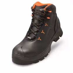 Uvex 65232, Unisexe, Adulte, Bottes de sécurité, Noir, Orange, ESD, HI, HRO, S3, SRC, Fermeture par lacet