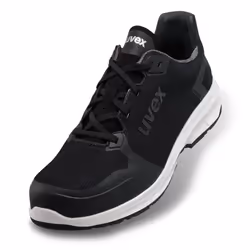 Uvex 65942, Unisexe, Adulte, Chaussures de sport de sécurité, Noir, Blanc, ESD, P, S1, SRC, Fermeture par lacet