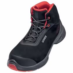 Uvex 68392, Unisexe, Adulte, Bottes de sécurité, Noir, Rouge, S2, S3, SRC, ESD, Fermeture par lacet