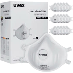 Uvex - silv-Air classic 2310 8762310 Masque anti poussières fines avec soupape FFP3 d 15 pc(s) en 149:2001 + A1:2009 din 149:2001 + A1:2009 V533143