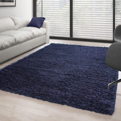 Tapis - Shaggy - BLEU FONCE - 140x200 cm - 30 mm de hauteur de pile - Oekotex Standard 100