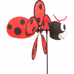 Invento 100754, Moulin à vent unique, Noir, Rouge, Coccinelle
