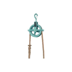 Baurolle Seilrad 190 mm ø mit Hakensicherung und Kreuzbügel für Seil bis 28 mm ø