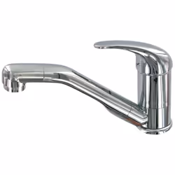Dégagement amélioré grâce au bec coudé à 40°. Mitigeur eau chaude / eau froide avec bec orientable, contacteur 12V et cartouc ...