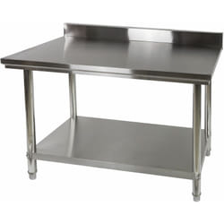 Dema - Table de travail inox avec dosseret 120 x 60 cm - dat 120