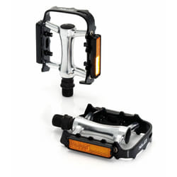 XLC 2501812000 pédale de bicyclette Noir, Orange, Argent