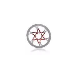 Disque de frein VTT XLC BR-X59 - Rouge/Argent - Ø 180mm - Usiné CNC