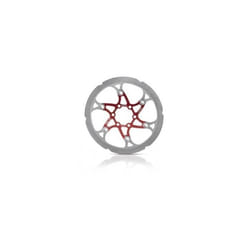 Disque de frein VTT XLC BR-X59 - Rouge/Argent - Ø 180mm - Usiné CNC