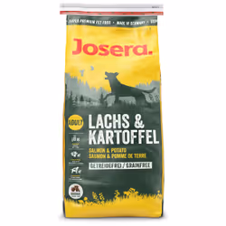 Josera 3215, Adulte, Géant (> 45kg), Maxi (26 - 44kg), Moyen (11 - 25kg), Mini (5 - 10kg), Saumon, Pomme de terre, 15 kg