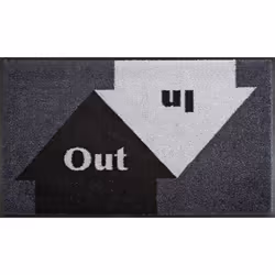 wash+dry In & Out, Paillasson décoratif, Intérieure, Rectangulaire, Noir, Gris, Image, 500 mm