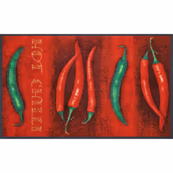 wash+dry Hot Chilli, Tapis désinfectant, Intérieure, Rectangulaire, Vert, Rouge, Image, 750 mm