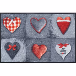 wash+dry My Sweet Home gray, Paillasson décoratif, Intérieure, Rectangulaire, Gris, Image, Polyamide