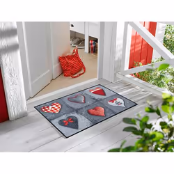 wash+dry My Sweet Home gray Paillasson décoratif Intérieure Rectangulaire Gris