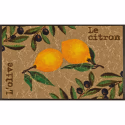 wash+dry Le Citron, Paillasson décoratif, Intérieure, Rectangulaire, Multicolore, Image, 500 mm
