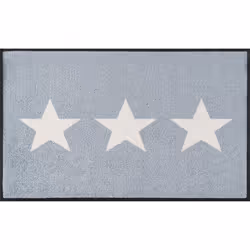 wash+dry Stars Grey, Paillasson décoratif, Intérieure, Rectangulaire, Gris, Image, 750 mm