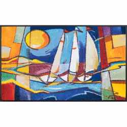 wash+dry Sailing Home, Paillasson décoratif, Intérieure, Rectangulaire, Multicolore, Image, 500 mm