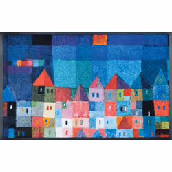 wash+dry Colourful Houses, Paillasson décoratif, Intérieure, Rectangulaire, Multicolore, Image, 500 mm