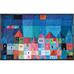 wash+dry Colourful Houses Paillasson décoratif Intérieure Rectangulaire Multicolore
