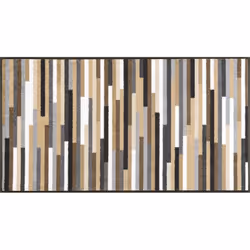 wash+dry Mikado Stripes Nature, Paillasson décoratif, Intérieure, Rectangulaire, Multicolore, Motif, 750 mm