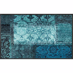 wash+dry Vintage Patches türkis, Paillasson décoratif, Intérieure, Rectangulaire, Vert, Monochromatique, 500 mm