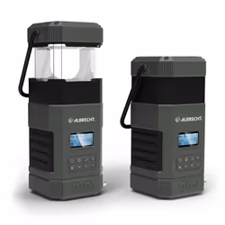 Albrecht DR 114 DAB, Lanterne de camping à piles, Noir, 80 lm, USB C, Batterie, USB