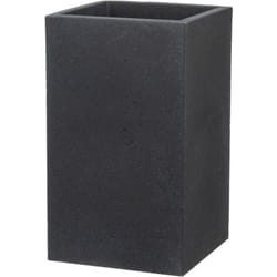 Scheurich - C-Cube High 48, vase/pot à fleurs/jardinière, carré, coloris: Stony Black, fabriqué avec du plastique recyclé, pour l'extérieur