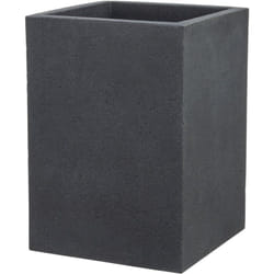Scheurich - C-Cube High 54, vase/pot à fleurs/jardinière, carré, coloris: Stony Black, fabriqué avec du plastique recyclé, pour l'extérieur