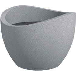 Scheurich - Wave Globe 60, bac à plantes/pot à fleurs/jardinière, cylindrique, coloris: Stony Grey, fabriqué avec du plastique recyclé, pour