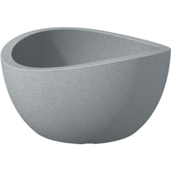 Scheurich - Wave Globe Bowl 40, pot à fleurs/jardinière, cylindrique, coloris: Stony Grey, fabriqué avec du plastique recyclé, pour l'extérieur