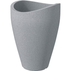 Scheurich - Wave Globe High 54, vase/pot à fleurs/jardinière, cylindrique, coloris: Stony Grey, fabriqué avec du plastique recyclé, pour l'extérieur