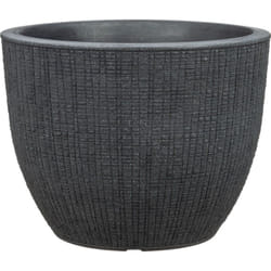 Scheurich - Barceo 40, bac à plantes/pot à fleurs/jardinière, cylindrique, coloris: Stony Black, fabriqué avec du plastique recyclé, pour l'extérieur