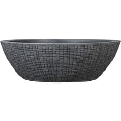 Scheurich - Barceo Jardiniere 60, pot à fleurs/bac à fleurs, ovale, coloris: Stony Black, fabriqué avec du plastique recyclé, pour l'extérieur