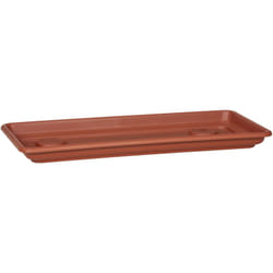 Scheurich - Lara 60. soucoupe. rectangulaire. en plastique. couleur : terre cuite. 60 cm de largeur. 29 cm de profondeur. 7.5 cm de hauteur