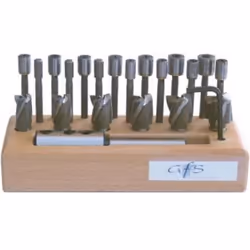 Jeu de fraises à lamer à pilote interchangeable dans un socle en boisTaille : 01, Capacité de lamage 5-9 mm