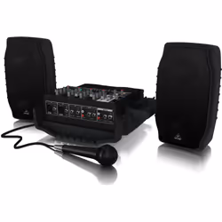 Behringer PPA200, 200 W, 2,54 cm (1"), 2,54 cm, 10,2 cm (4"), 10,2 cm, Système d'adresse publique autoportant