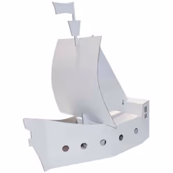 Bateau - KREUL - JOYPAC - Carton ondulé à décorer - Montage facile - Dimensions 480x180x500 mm