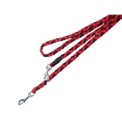 Nobby 73126-03 Führleine für Hunde, geflochten, L: 200 cm, B: 16 mm, rot/schwarz 2 m Noir, Rouge Nylon Chien Laisse éducative