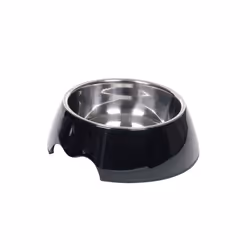 Nobby NOBLY, Chien, Mélamine, Noir, Acier inoxydable, Gamelle à nourriture pour animaux de compagnie, Monochromatique, 17,5 c ...