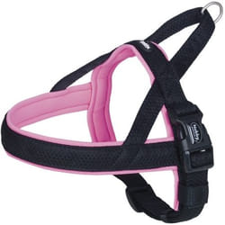 Nobby 80552-15 harnais pour chiens et chats M-L Noir, Rose Métal, Nylon Chien Harnais de sécurité pour ceinture de sécurité