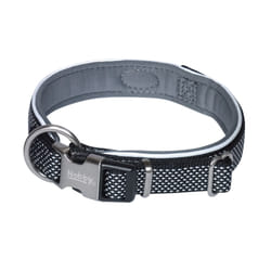Nobby 80631-05 collier pour chiens et chats Noir, Gris Métal, Néoprène, Nylon M-L Chien Collier standard